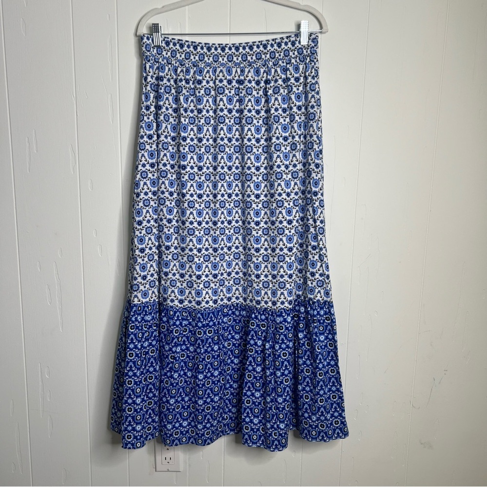 Loft Doily Floral Tiered Pull On Midi Skirt M NWT - Picture 9 of 9